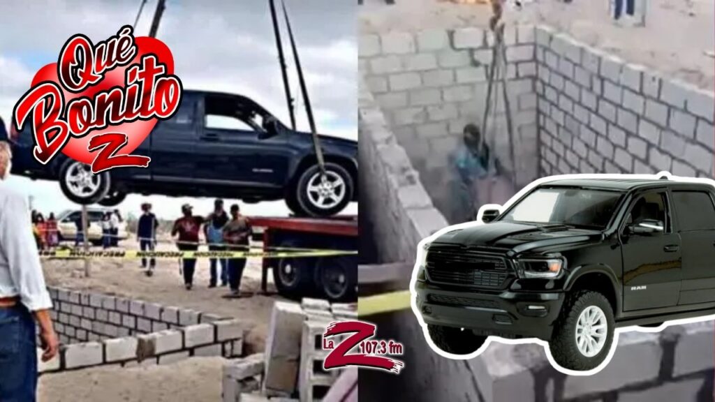 ¡Lo entierran con su camioneta favorita!