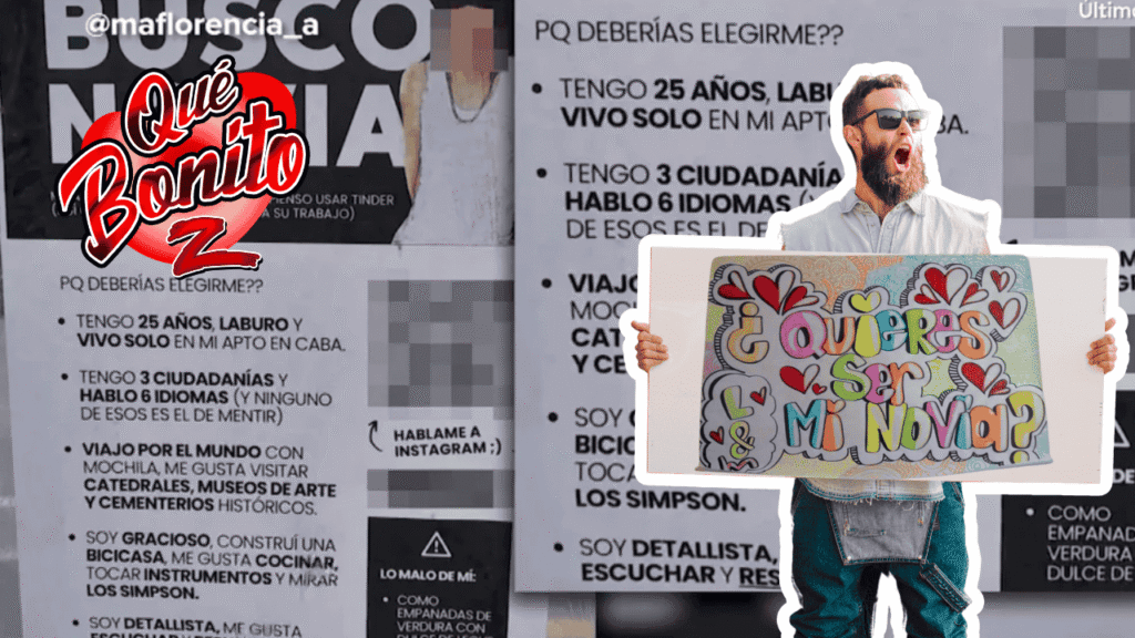 Colgó un cartel en la calle para buscar novia y se volvió viral.