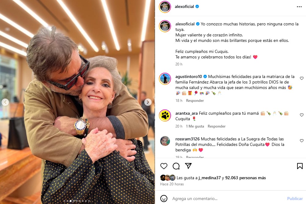 Alejandro Fernández conmueve con homenaje a su madre Cuquita por su cumpleaños