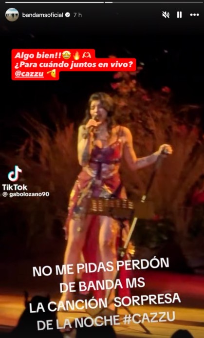 Cazzu canta "No me pidas perdón" de Banda MS y la agrupación le propone cantar juntos